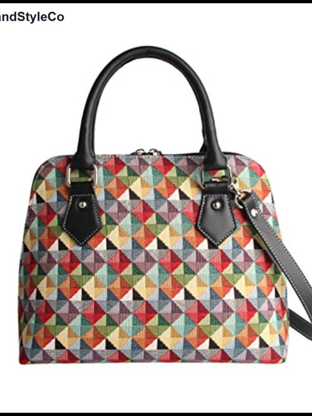 Tapestry Convertible Satchel Crossbody Bag with Detachable Strap